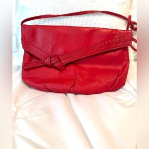 Vintage Letisse Red Leather Handbag Shoulder Or Clutch Purse Women's RETRO